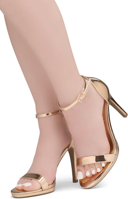 Women’S High Heels – Open Toe Stiletto Heels with Adjustable Ankle Strap | Dressy Sexy Strappy Heeled Sandals for Wedding, Prom, Party & Evening Wear