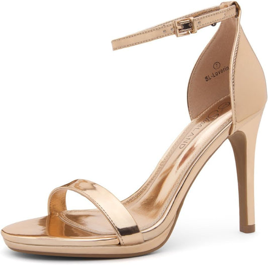 Women’S High Heels – Open Toe Stiletto Heels with Adjustable Ankle Strap | Dressy Sexy Strappy Heeled Sandals for Wedding, Prom, Party & Evening Wear
